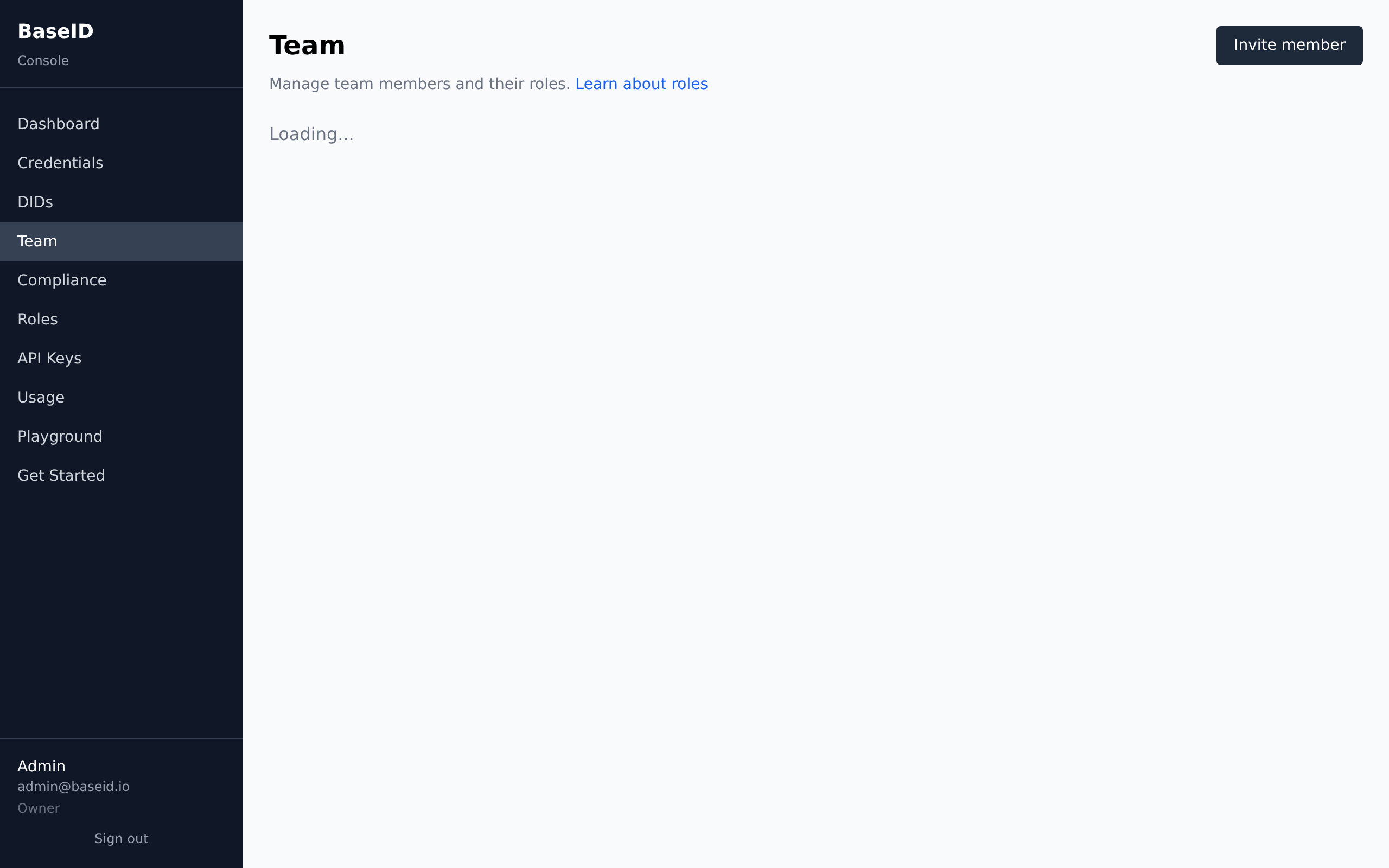 Team page